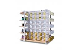 China Metal And Wood Double Sided Supermarket Gondola Shelf  BSCI SGS supplier