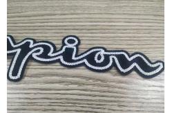 China Custom  iron-on or sew-on letters towel patches embroidery chenille patches supplier