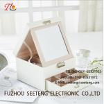 High end and elegant PU leather jewelry box for wholesale from manufacturer jewelry box with mirror box drawer for sale