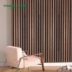 2400*600*21 mm Standard Size Wooden Slats Polyester Fiber Decorative Panel for Bedroom for sale