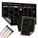 Removable Weekly Monthly Whiteboard Magnetic Calendar Planner Set Reusable A5 A3