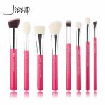 Rose Carmine Goat Hair Basic Makeup Brushes Set Full Face Makeup Brush Set for sale