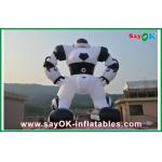 White / Black Inflatable Cartoon Characters , Oxford Cloth Inflatable Robot