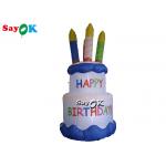 Tarpaulin Blow Up Birthday Cake Yard Decoration Inflatable Advertising Cake for sale