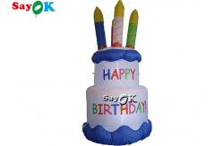 China Backyard Party PVC Plastic Inflatable Birthday Cake For Decorations supplier