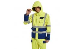 China Hivis Yellow Rich Modacrylic Fire Proof Rain Wear Electric Preventing Jacket supplier
