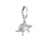 Micro Sterling Silver Crystal Jewelry Inlaid Zircon Retro Dinosaur Dangle Earrings for sale