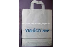 China Frosted Plastic Bags / Soft Loop Handle Bag with Logo Printed supplier