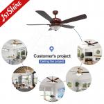 3000K Retro Ceiling Fan With Dark Walnut Blades And Glass Lampshade