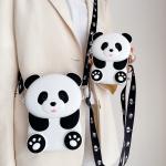 Panda Durable Compact Silicone Coin Bag With Zip Closure Crossbody Shoulder Bag Coin Wallet Bag School Office Supplies for sale