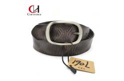 China Multiscene Cowhide Genuine Leather Black Belt , Practical Men's Center Bar Belt supplier