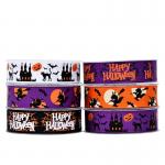 Grosgrain Printed Halloween Ribbon With Logo For Gift Wrap Party Decorative for sale
