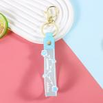 Car Keychain Silicone Round Key Ring Bracelet With Metal Key Holder Wristlet Keychains For Women And Girls for sale