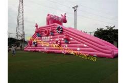 China pink pig slide inflatable supplier
