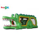 Inflatable Dry Slide Jumping Bouncer Outdoor Indoor Green Alligator Inflatable Bouncer Slide 8x2.8x3mH for sale