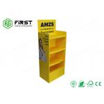 Custom Recyclable Glossy Printed Paper Cardboard Floor Display Shelf For Promotion