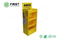 China Custom Recyclable Glossy Printed Paper Cardboard Floor Display Shelf For Promotion supplier