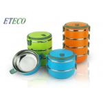 Reusable Stainless Steel Lunch Containers , Trips Round Bento Lunch Box for sale