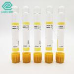 China 13x75mm Blood Collection Supplies Gel Clot Activator With Yellow Cap For Serum Test manufacturer