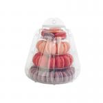 Disposable 4 Layer Plastic Macaron Packaging Mini Macaron Tower With Handle for sale
