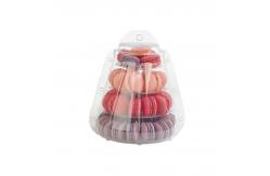 China Disposable 4 Layer Plastic Macaron Packaging Mini Macaron Tower With Handle supplier