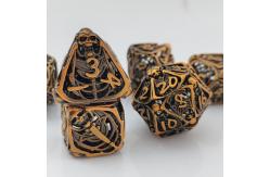 China Skull Metal Hollow Dice Set DND Dungeons And Dragons Polyhedral RPG Hollow Digital supplier