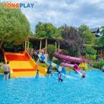 Summer Fibreglass Pool Slide 200m2 Amusement Park Water Slide Outdoor Entertainment for sale