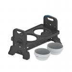 Height Adjustable Pet Double Bowl Tilt Feeding Rack Stainless Steel for sale