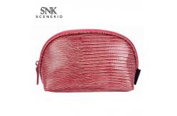 China Custom Waterproof Shell Shape Zippered PU Lipstick Makeup Toiletry Bag supplier