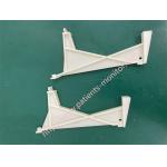 A pair of white plastic GE Mac1200ST electrocardiograph display poles