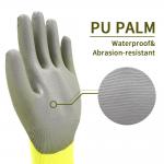 CE EN388 HPPE Shell PU Dipped Gloves , Level 5 Cut Resistant Impact Gloves