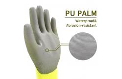 China CE EN388 HPPE Shell PU Dipped Gloves , Level 5 Cut Resistant Impact Gloves supplier