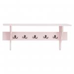 Lightweight Plastic Wall Shelf With Hooks , Bedroom Wall Mounted Coat Rack for sale