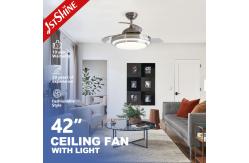 China Retractable Blades LED Ceiling Fan with Remote Control and 42 Inch Acrylic Lampshade supplier
