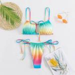 Rainbow Colour Sexy Female Bikini Metal High Waist Skimpy Beach Bikinis Women for sale