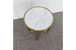 China Light Luxury Stainless Steel Marble Hotel Lobby Small Side Table supplier