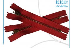 China Metal Brass Reversible Separating Zipper , 6 Inch Separating Zipper For Cloth Pants supplier