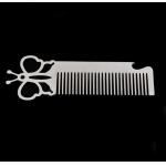 Custom cool innovative men gift, engrave logo stainless steel unique design butterfly barber beard comb bottle opener for sale