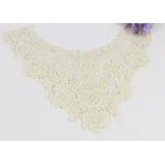 Cotton Hollow Water Soluble Lace Neckline Applique Trim With Rose And Sakura Design for sale