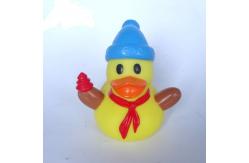 China LED Light Up Bath Christmas Rubber Duck Non Phthalate With Snowman Shape supplier