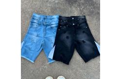 China Embroidered Patches Logo Streetwear Summer Shorts Distressed  Acid Wash Jean Shorts supplier