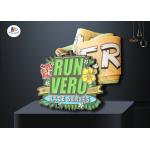 Die Cast Metal 5k Race Medals Black Nickle Plating Colors Filled With Sublimated Ribbon for sale