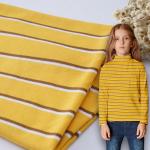 Skin Friendly Double Knit Fabric Striped Cotton Material For Casual Wear for sale