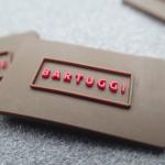 Washable 3D logo Custom Rubber Tags For Garment for sale