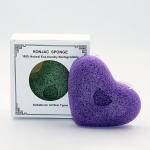 No Additives Heart Shaped Purple Konjac Sponge For Cleaning Massage for sale