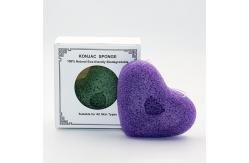 China Beige Natural Konjac Facial Cleansing Sponge Eco Friendly Heart Bath Sponge supplier