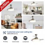 Retractable Ceiling Fan for Child Room Invisible Design Remote Control Safety Features