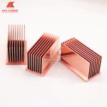 Rectangular Extruded Aluminium Heat Sink Profile Rose Gold Color for sale