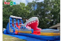 China 40ft Entertainment Inflatable Shark Double Slide Large Outdoor Inflatable Water Slides supplier