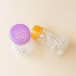 small bulb shape shaker bottle glass spice jar with stainless lid plastic cap